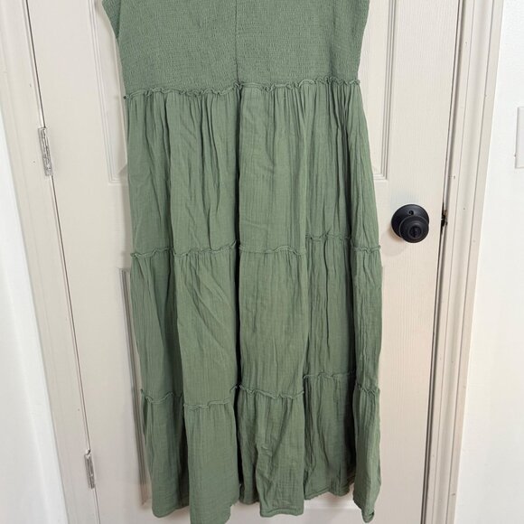 Old Navy Maxi Dress Womens XXL Green Tiered Cottage Core Feminine Sleeveless - Picture 5 of 16